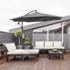 Outsunny Skėčio su alkūne skėtis su plieniniu rėmu ir poliesterio audiniu, pilkos spalvos, Ø2,95x2,45 m