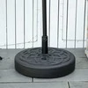 "Outsunny" skėčių laikiklis iki 35 kg, pripildomas skėčių laikiklis, apvalus skėčių laikiklis, skėčių svoris, skėčių laikiklis Ø38/48 mm, skirtas balkonui, terasai, sodui, juodas