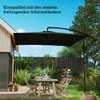 Outsunny betoninis skėčio stovas, kvadrato formos stovas skėčiui nuo saulės, skėčio laikiklis, stovas konsoliniam skėčiui 113/92 mm, skėčio svoris balkonui, terasai, sodui, tamsiai pilkas