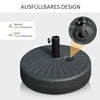 Outsunny skėčio nuo saulės stovas 22 kg, Ø38/48 mm skėčiams, cementinis, juodas, Ø51 x 12H cm