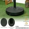 "Outsunny" skėčių stovas 23,5kg Mobilus skėčių laikiklis su ratukais Ø38/48 mm stulpams, sintetinė derva, skirtas sodui ir balkonui, juodas