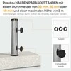 Outsunny skėčio stovas 25 kg, stovas pusapvaliam skėčiui su Ø32/38/48 mm kotu, granito pagrindas, pilkas