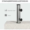 Outsunny skėčio stovas 25 kg, stovas pusapvaliam skėčiui su Ø32/38/48 mm kotu, granito pagrindas, pilkas