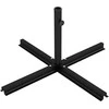 Outsunny skėčio stovas 4kg kryžminis stovas skėčio stiebui Ø38–48 mm, konsoliniam skėčiui, juodas, 100 x 100 x 75 cm
