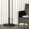 Outsunny skėčio nuo saulės stovas, 9kg, sodo skėčio pagrindas su gėlių raštu, Ø35/38/48 mm skėčių kotams, HDPE, pusapvaliams skėčiams, juodas