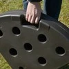 Outsunny Skėčio stovas, pripildomas 17 kg vandens / 25 kg smėlio, HDPE, kavos spalvos, 100x100x10,5 cm