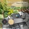 "Outsunny" skėčių stovas iki 25 kg, pripildomas skėčių stovas, kvadratinis skėčių laikiklis, skėčių svoris, skėčių stovas 38/48 mm skersmens vamzdžiui, skirtas balkonui, terasai, sodui, juodas