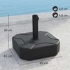 "Outsunny" skėčių stovas iki 25 kg, pripildomas skėčių stovas, kvadratinis skėčių laikiklis, skėčių svoris, skėčių stovas 38/48 mm skersmens vamzdžiui, skirtas balkonui, terasai, sodui, juodas