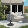 "Outsunny" skėčių stovas iš betono, skėčių stovas su plieniniu vamzdžiu, apvalus skėčių laikiklis, skėčių svoris, skėčių laikiklis Ø38/48 mm, skirtas balkonui, terasai, sodui, juodas