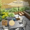 "Outsunny" skėčių stovas iš betono, skėčių stovas su ratukais, stabdžiais, kvadratinis skėčių laikiklis, skėčių svoris, skėčių stovas Ø36/38/48 mm, skirtas balkonui, terasai, sodui, natūrali mediena