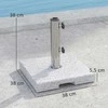 Outsunny granito skėčio stovas 21kg, kvadratinis, laikiklis skėčiui 32/38/48mm vamzdžio skersmeniui, balkonui, terasai, sodui, pilkas