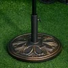 Outsunny saulės skėčio stovas, 13 kg, skirtas Ø35/Ø38/Ø48 mm skėčiams, plastikas + cementas, antikvarinė bronzinė spalva, Ø48 x 34 cm