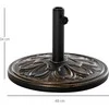 Outsunny saulės skėčio stovas, 13 kg, skirtas Ø35/Ø38/Ø48 mm skėčiams, plastikas + cementas, antikvarinė bronzinė spalva, Ø48 x 34 cm