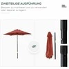 Outsunny sodo skėtis Ø196 cm, pasukamas, su pakreipimo funkcija, šešiakampis, atsparus vėjui, stabilus skėtis nuo saulės, su švaistikliu, skirtas paplūdimiui, balkonui, sodui, vyno raudona spalva