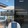 "Outsunny" skėtis su LED dvigubas skėtis 440 x 256 cm sodo skėtis rinkos skėtis didelis kiemo skėtis su rankine rankena ovalus metalinis kreminis baltas