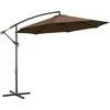 Outsunny Skėtis su rankenėle, plieno rėmas ir poliesterio audinys, kava, Ø3x2,5 m
