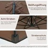 Outsunny Skėtis su rankenėle, plieno rėmas ir poliesterio audinys, kava, Ø3x2,5 m