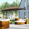 Outsunny Skėtis su rankenėle, plieno rėmas ir poliesterio audinys, kava, Ø3x2,5 m