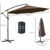 Outsunny Skėtis su rankenėle, plieno rėmas ir poliesterio audinys, kava, Ø3x2,5 m