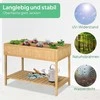 Outsunny sodo stalas, pakelta lysvė, gėlių dėžė, daigykla, 8 skyriai su drenažu, lentyna, eglės medienos masyvas, natūrali mediena, 110 x 46 x 76 cm