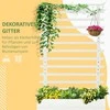 "Outsunny" sodinukų dėžė su grotelėmis, gėlių dėžė su ratukais, pakelta lysvė vijokliniams augalams, sodas, natūrali mediena, balta, 76 x 30 x 155 cm
