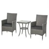 Lauko baldų komplektas Outsunny Sodo baldų komplektas su staliuku, bistro komplektas, 3 dalių balkono baldų komplektas 60x58,5x89,5 cm