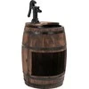 "Outsunny" sodo fontanas, dekoratyvinis fontanas su kriokliu, statinės formos fontanas iš eglės medienos ir metalo, tamsiai rudos spalvos, Ø32x58,5 cm