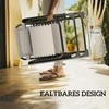 "Outsunny" sodo gultų rinkinys 3-PLG. sulankstomas gultas su arbatos staliuku, 2 kėdės, pagalvė, lauko gultas, atsparus oro sąlygoms, metalinis paplūdimio gultas sodui, terasai 90x56x110 cm, smėlio spalvos
