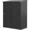 Outsunny sodo namelis 1,34 m², rakinama sodo spintelė su vienšlaičiu stogu iš cinkuoto plieno, 161,5x94,5x196 cm, juoda