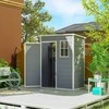 Outsunny Sodo Namelis Plastikinis 1,14m² 151 x 92 x 193cm Su Nameliu Stogeliu Grindys Langas Pilkas