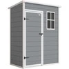 Outsunny Sodo Namelis Plastikinis 1,14m² 151 x 92 x 193cm Su Nameliu Stogeliu Grindys Langas Pilkas