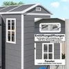 Outsunny plastikinis sodo namelis 2,1m² 186 x 130 x 199 cm, su dvišlaičiu stogu, grindimis, langu ir rakinamomis durimis, atsparus oro sąlygoms, pilkas