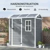 Outsunny plastikinis sodo namelis 2,1m² 186 x 130 x 199 cm, su dvišlaičiu stogu, grindimis, langu ir rakinamomis durimis, atsparus oro sąlygoms, pilkas