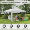 Outsunny Sodo pavėsinė 4 x 3 m su tinklinėmis šoninėmis sienelėmis - balta