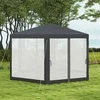 Outsunny paviljonas apie 4 x 4 m sodo paviljonas su tinkleliu nuo uodų vakarėlių palapinė sodo palapinė šventinė palapinė palapinė 6-kampė poliesteris metalas tamsiai pilka