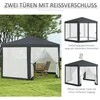 Outsunny Sodo pavėsinė 4 x 4 m su tinkleliu nuo uodų - tamsiai pilka