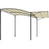 Outsunny Sodo pavėsinė nuo saulės su sulankstomu šoniniu stogu UV apsauga - kreminė balta + juoda 3 x 2,5 m