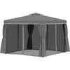 Outsunny Sodo paviljonas pavėsinė 2,96 x 2,96 m su 4 x šoninėmis sienelėmis