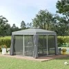 Outsunny Sodo paviljonas pavėsinė 2,96 x 2,96 m su 4 x šoninėmis sienelėmis