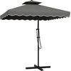 Outsunny Sodo skėtis 243x243cm su apsauga nuo UV spindulių - tamsiai pilkas