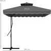 Outsunny Sodo skėtis 243x243cm su apsauga nuo UV spindulių - tamsiai pilkas