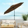 Outsunny sodo skėtis su rankena, Ø2,95 x 2,5 m, su lenkimo mechanizmu, rudo audinio, 180 g/m² poliesteris, stabilus