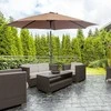 Outsunny sodo skėtis su rankena, Ø2,95 x 2,5 m, su lenkimo mechanizmu, rudo audinio, 180 g/m² poliesteris, stabilus