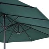 Outsunny Sodo skėtis, dvigubas terasos skėtis - tamsiai žalias ovalus 460 x 270 x 240 cm