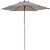Outsunny sodo skėtis, 3 pakopų, apsauga nuo saulės, bambukas, 180g/m² poliesteris, pilkas, Ø2,5 x 2,3 m