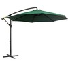 Outsunny Sodo skėtis su rankenėle, plieno rėmas ir poliesterio audinys, žalias, Ø2,95x2,45 m