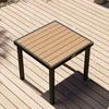 Outsunny sodo stalas 4 asmenims, pietų stalas, aliuminis stalas, sodo baldai, poilsio baldai, lengvai prižiūrimas, plastikas, natūrali + juoda spalva, 80 x 80 x 74 cm