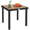 Outsunny sodo stalas 4 asmenims, pietų stalas, aliuminis stalas, sodo baldai, poilsio baldai, lengvai prižiūrimas, plastikas, natūrali + juoda spalva, 80 x 80 x 74 cm