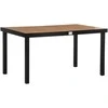 "Outsunny" sodo stalas 6 asmenų valgomojo stalas lengvai prižiūrimas aliuminio stalas sodo baldai plastikas gamta+juoda 140x90x74cm