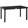 Outsunny Sodo stalas 6 asmenų valgomojo stalas lengvai prižiūrimas aliuminio stalas sodo baldai plastikiniai juodi 140x90x74cm
